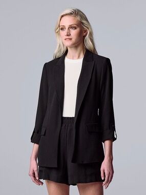 Simply Vera Vera Wang Roll-Up Relaxed Blazer